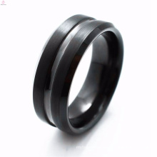 Mens Pvd Plated Black Plain Tungsten Ring For Little Finger